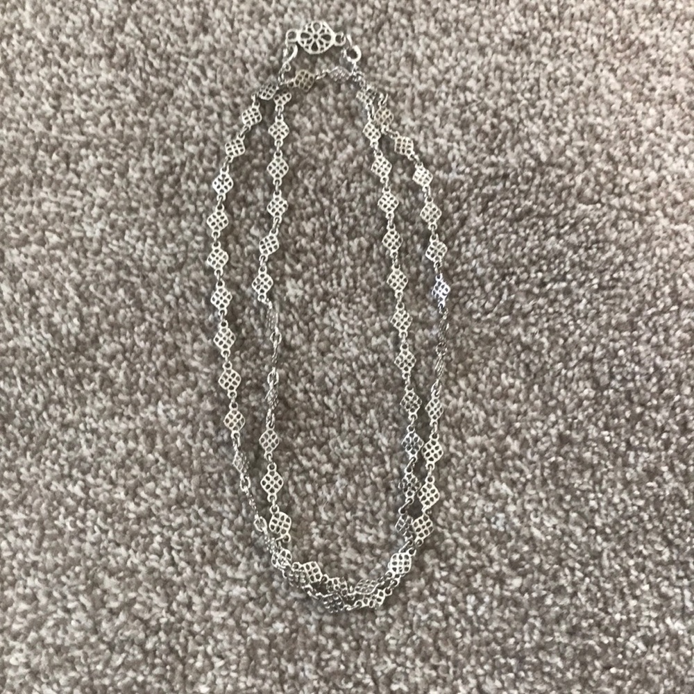 Stella & Dot long necklace // silver